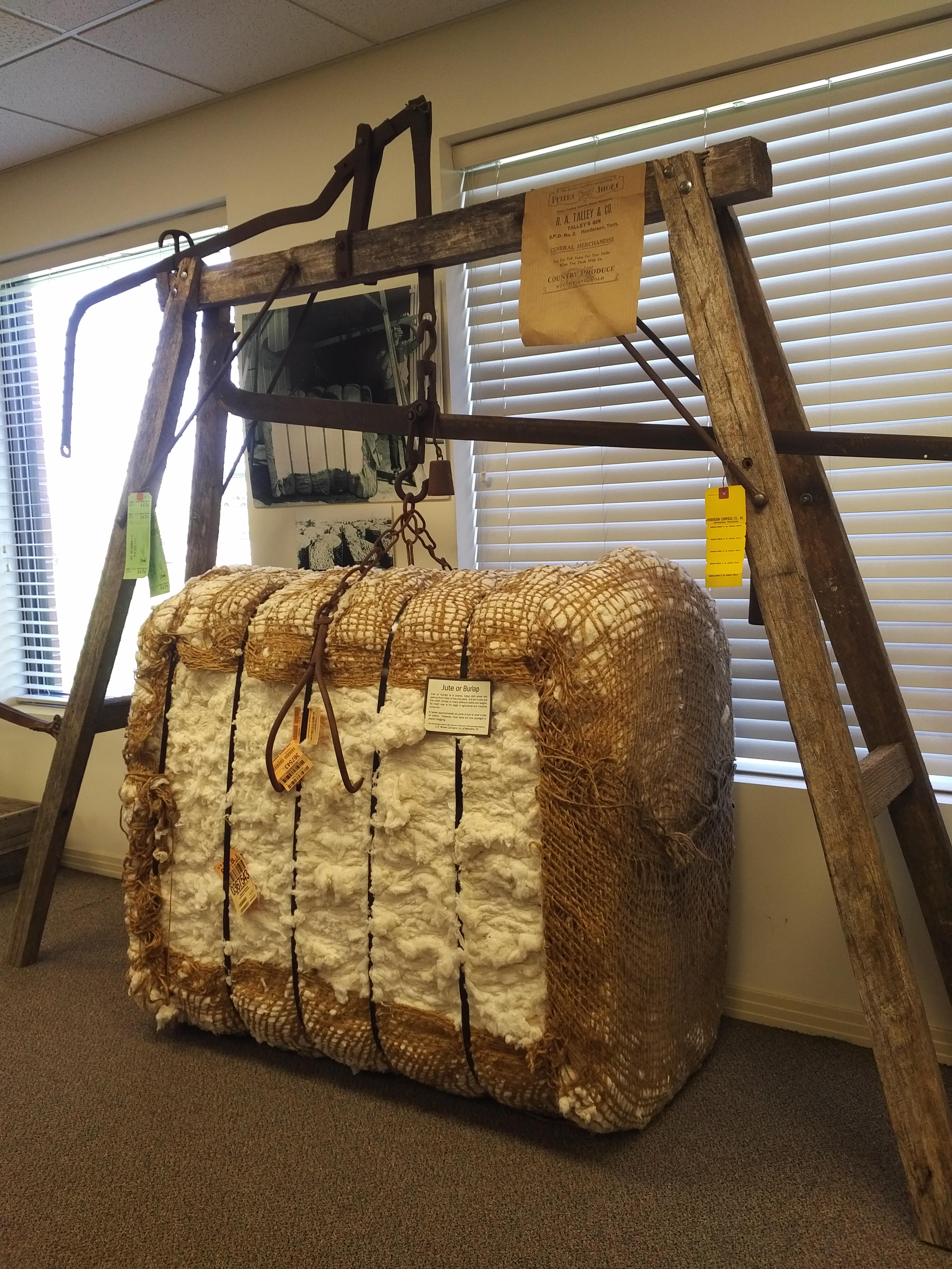 2018 TN Brownsville Delta Heritage Center Cotton Museum weigh bale of cotton